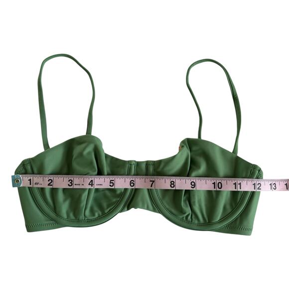 J.Crew Balconette Underwire Bikini Top Green Women's Swimwear Size 32C - Picture 2 of 7